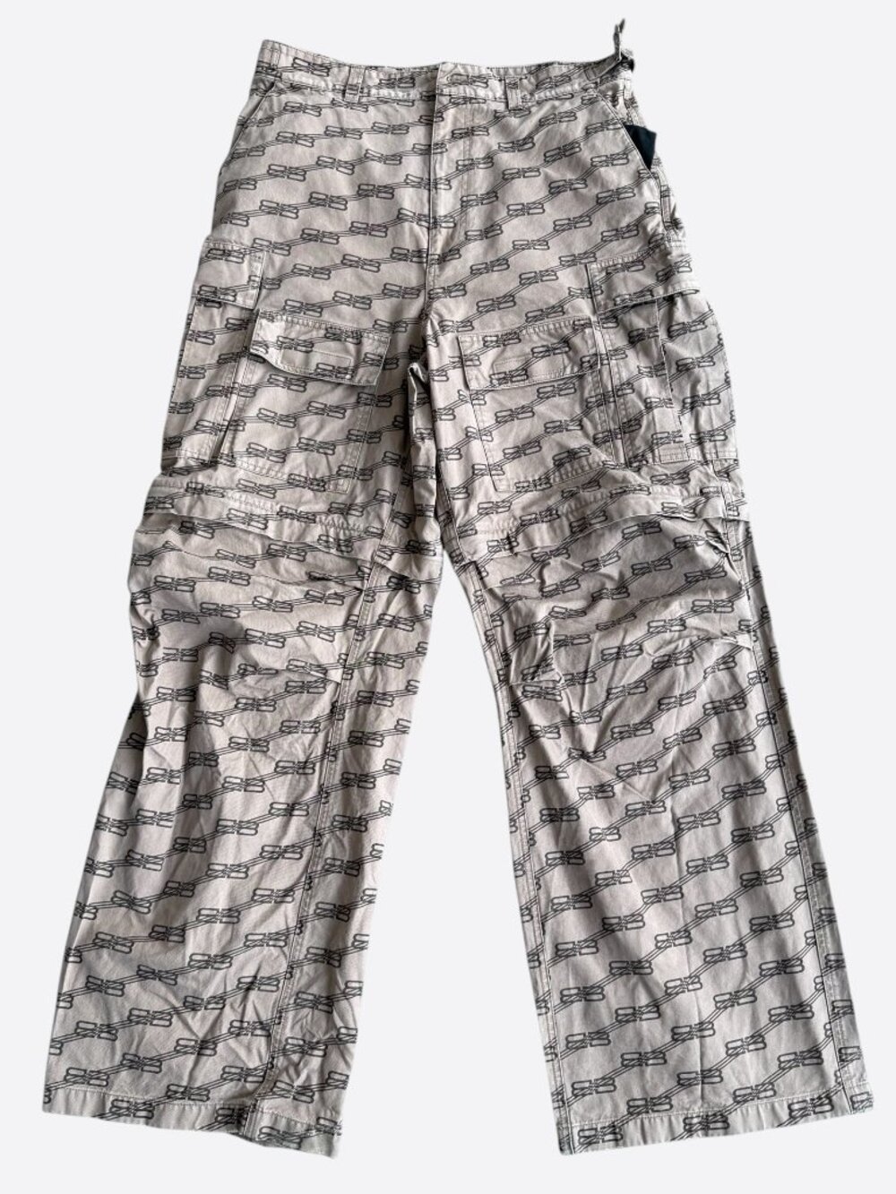 Balenciaga Beige BB Monogram Convertible Cargo Pants